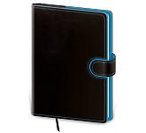 Helma 365 Denní diář A5 2025 Flip - černo/modrý