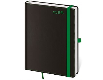 Denní diář A5 Black Green s poutkem