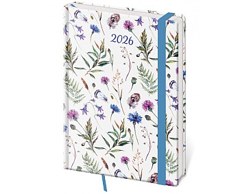 Týdenní diář A5 Vario Wildflowers s gumičkou