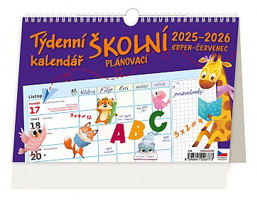 Týdenní školní plánovací kalendář