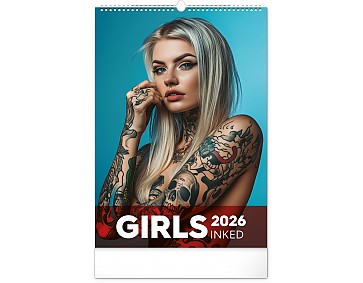 Nástěnný kalendář Inked Girls 2026, 33 x 46 cm