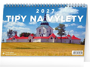 Stolní kalendář 2027 NOTIQUE - Tipy na výlety, 23,1 x 14,5 cm