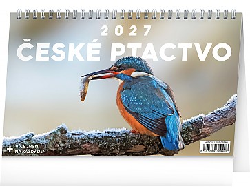 Stolní kalendář 2027 NOTIQUE - České ptactvo, 23,1 x 14,5 cm