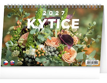 Stolní kalendář 2027 NOTIQUE - Kytice, 23,1 x 14,5 cm