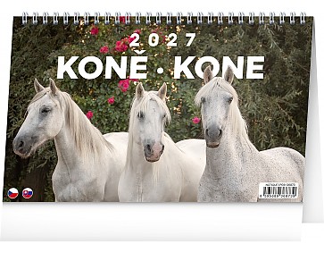 Stolní kalendář 2027 NOTIQUE - Koně - Kone Christiane Slawik, 23,1 x 14,5 cm