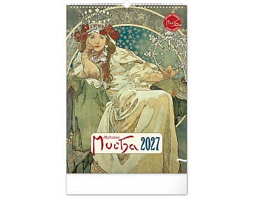 Nástěnný kalendář 2027 NOTIQUE - Alfons Mucha, 33 x 46 cm