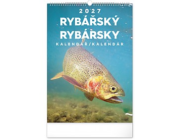 Nástěnný kalendář 2027 NOTIQUE - Rybářský - Rybársky, 33 x 46 cm