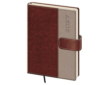 Denní diář 2027 Helma A5 Classic s magnetem hnědý