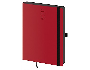 Denní diář 2027 Helma A5 Memory červený s gumičkou