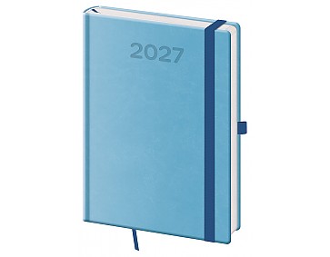 Denní diář 2027 Helma A5 Print Pop světle modrý