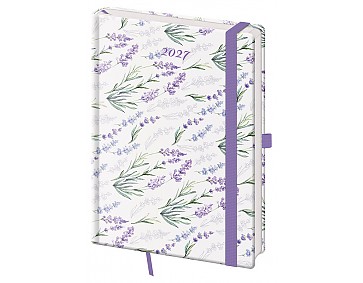 Denní diář 2027 Helma A5 Vario Lavender s gumičkou