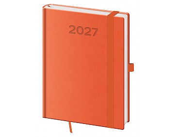 Denní diář 2027 Helma B6 Print Pop oranžový