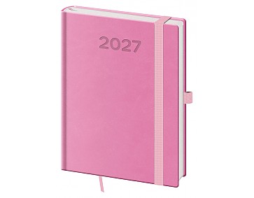 Denní diář 2027 Helma B6 Print Pop růžový