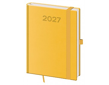 Denní diář 2027 Helma B6 Print Pop žlutý