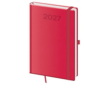 Týdenní diář 2027 Helma A5 Print Pop malinový
