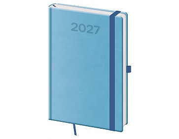 Týdenní diář 2027 Helma A5 Print Pop světle modrý