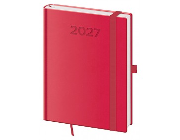 Týdenní diář 2027 Helma B6 Print Pop malinový