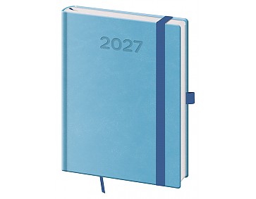 Týdenní diář 2027 Helma B6 Print Pop světle modrý