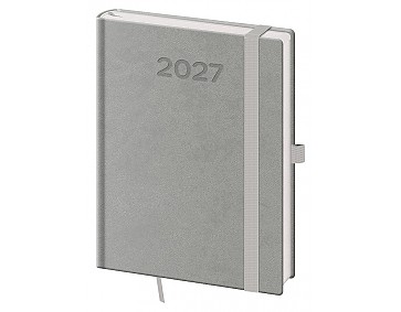 Týdenní diář 2027 Helma B6 Print Pop šedý