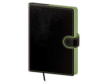 Kapesní diář A6 Flip černo/zelený