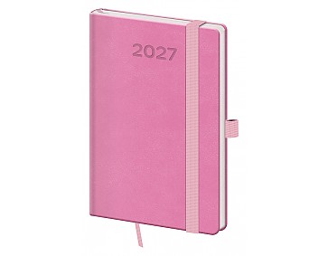 Kapesní diář 2027 Helma A6 Print Pop růžový