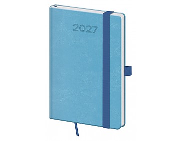 Kapesní diář 2027 Helma A6 Print Pop světle modrý