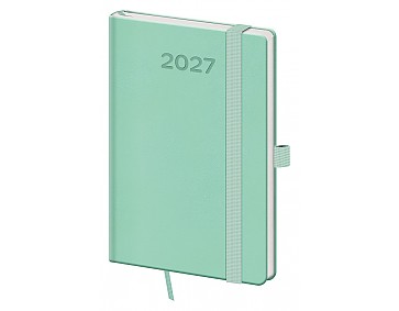Kapesní diář 2027 Helma A6 Print Pop světle zelený