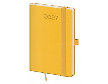 Kapesní diář 2027 Helma A6 Print Pop žlutý
