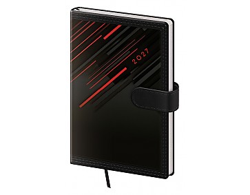 Kapesní diář 2027 Helma A6 Tone s magnetem červený