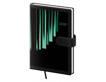 Kapesní diář 2027 Helma A6 Tone s magnetem zelený