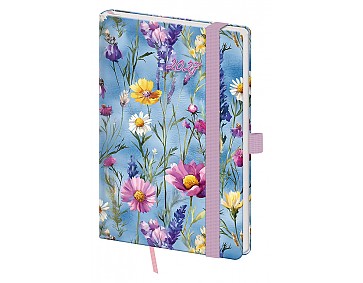 Kapesní diář 2027 Helma A6 Vario Wildflowers s gumičkou