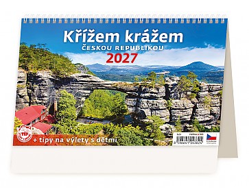 Stolní kalendář 2027 Helma - Křížem krážem Českou republikou