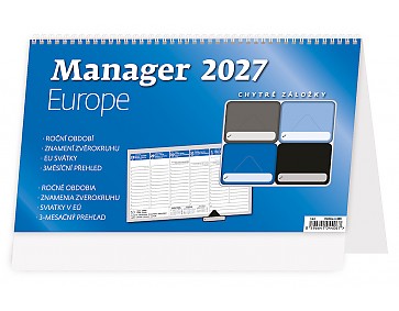 Stolní kalendář 2027 Helma - Plánovací kalendář Manager Europe