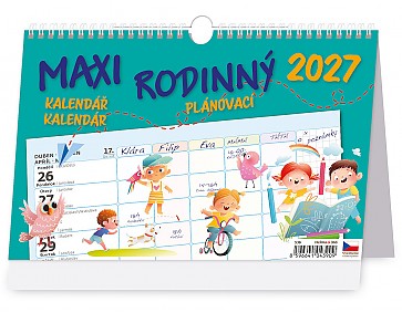 Stolní kalendář 2027 Helma - Maxi rodinný plánovací kalendář