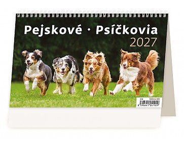 Stolní kalendář 2027 Helma - Pejskové / Psíčkovia