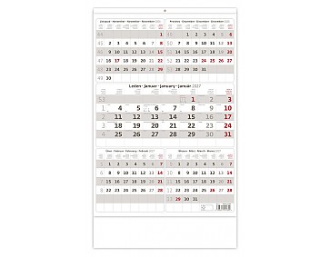 Nástěnný kalendář 2027 Helma - Pětiměsíční kalendář šedý