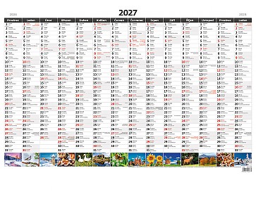 Nástěnný kalendář 2027 Helma - Plánovací roční mapa A1 obrázková