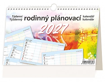 Stolní kalendář 2027 Helma - Týdenní rodinný plánovací kalendář