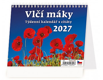 Stolní kalendář 2027 Helma - Plánovací kalendář Vlčí máky