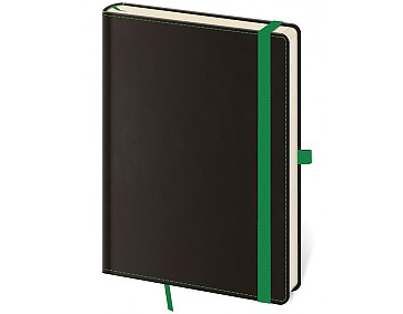 Linkovaný zápisník Black Green L