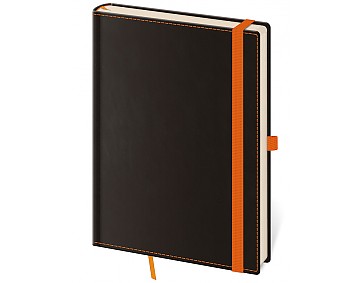 Linkovaný zápisník Black Orange L