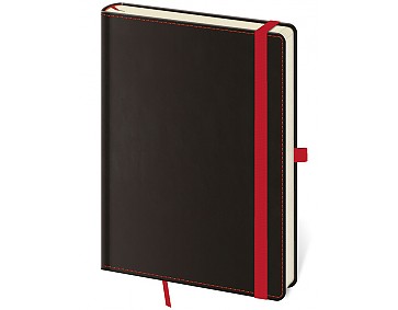 Linkovaný zápisník Black Red L
