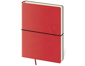 Tečkovaný zápisník Flexio L Red (čtverečkovaný)