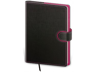 Tečkovaný zápisník Flip L antracit/magenta (čtverečkovaný)