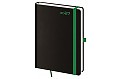 Denní diář 2027 Helma A5 Black Green s poutkem