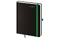 Týdenní diář 2027 Helma B6 Black Green s poutkem