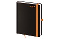 Týdenní diář 2027 Helma B6 Black Orange s poutkem