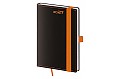Kapesní diář 2027 Helma A6 Black Orange s poutkem