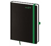 Denní diář 2027 Helma A5 Black Green s poutkem