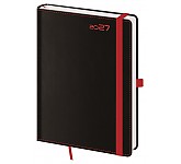 Denní diář 2027 Helma A5 Black Red s poutkem